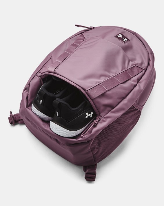 Women's UA Hustle Signature Backpack, Purple, pdpMainDesktop image number 6